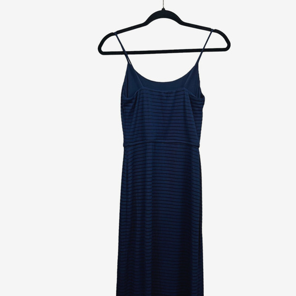 Necessary Objects Womens Maxi Dress Spaghetti Straps Half Lined Slit Navy Sz M - Picture 4 of 5